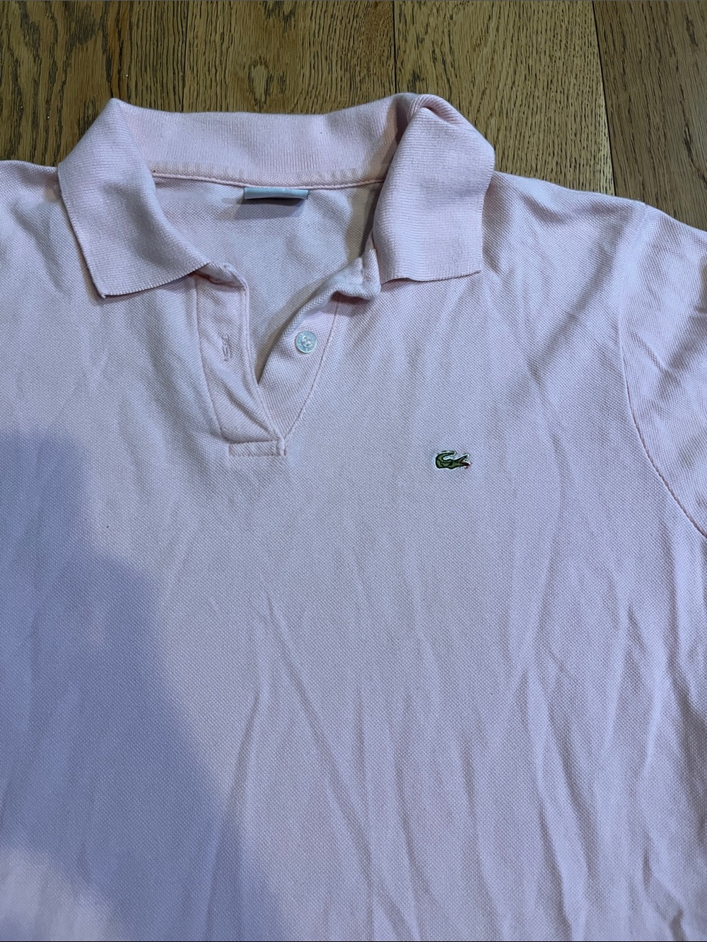 Lacoste Light Pink Piqué Polo with Embroidered Crocodile Men’s 44